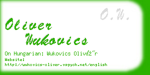 oliver wukovics business card